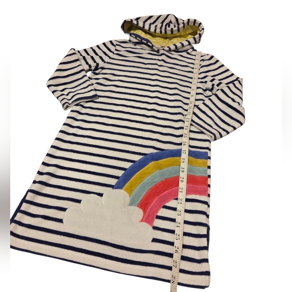 Mini Boden Terrycloth Swim Cover Up Hoodie Dress Girls 7-8 Years Old Rainbow - Picture 4 of 6